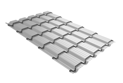 Металлочерепица "Квадро профи (Верховье)" ("Quadro Profi") v01 0,5 Satin RAL 9003 сигнальный белый