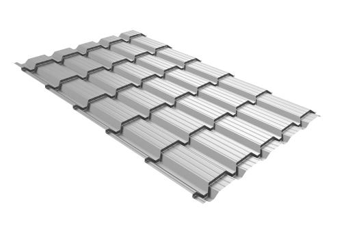 Металлочерепица "Квадро профи (Верховье)" ("Quadro Profi") v01 0,5 Satin RAL 9003 сигнальный белый — 1