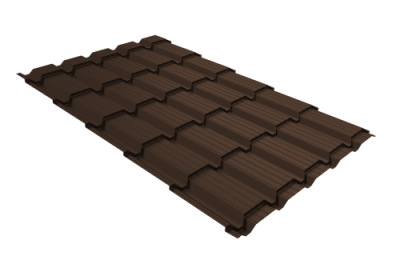 Металлочерепица "Квадро профи (Верховье)" ("Quadro Profi") v01 0,5 Velur X RAL 8017 шоколад