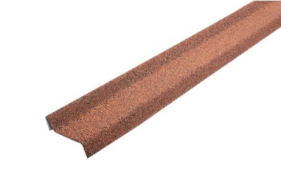 Планка примыкания Grand Line c базальтовой крошкой для мягкой кровли красная 1,25м