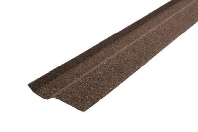 Планка примыкания внакладку Фартук S6 Grand Line c базальтовой крошкой коричневая 1,25м