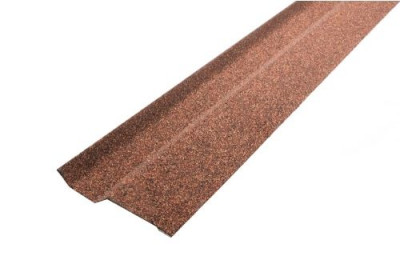 Планка примыкания внакладку Фартук S6 Grand Line c базальтовой крошкой красная 1,25м