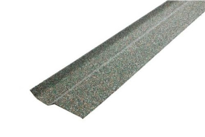 Планка примыкания внакладку Фартук S6 Grand Line c базальтовой крошкой зеленая 1,25м