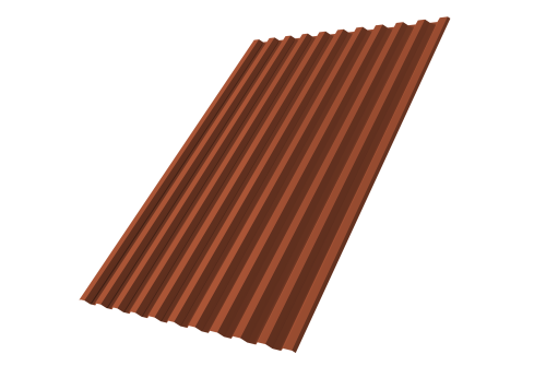 Профнастил С21R 0,5 Satin Matt RAL 8004 терракота — 1