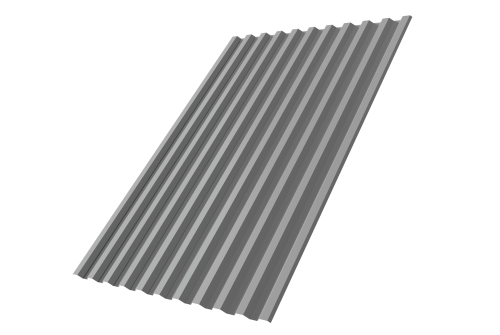 Профнастил С21R 0,5 Satin RAL 9006 бело-алюминиевый — 1