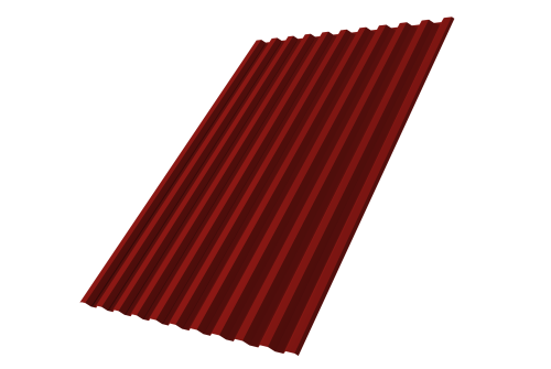 Профнастил С21R 0,5 Satin с пленкой RAL 3011 коричнево-красный — 1