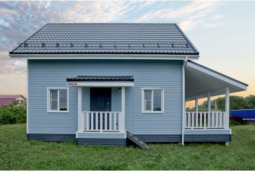 Металлочерепица Классик ("Classic") v01 0,5 Satin RAL 7016 антрацитово-серый — 2