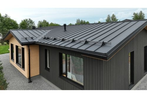 Кликфальц Pro Grand Line 0,5 Rooftop Бархат с пленкой на замках RAL 9005 черный — 2