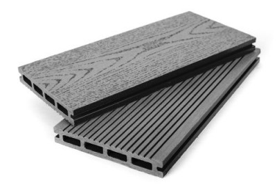 Террасная доска ДПК Grand Line 140мм вельвет и тиснение под дерево Графит 4м (БШТ)