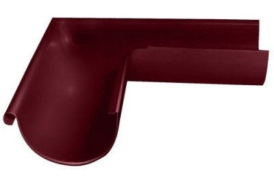 Угол желоба внешний GL PE 90 гр 125 мм RAL 3005 красное вино