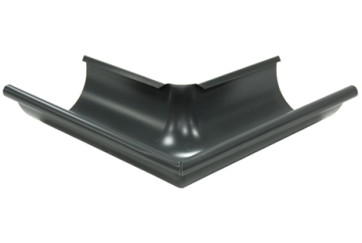 Угол желоба внешний GL PE 90 гр 125 мм RAL 7024 мокрый асфальт