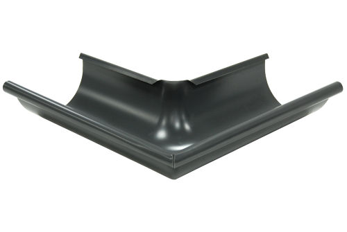 Угол желоба внешний GL PE 90 гр 125 мм RAL 7024 мокрый асфальт — 2