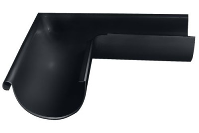 Угол желоба внешний GL PE 90 гр 125 мм RAL 7024 мокрый асфальт