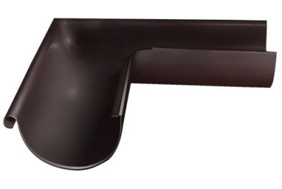 Угол желоба внешний GL PE 90 гр 125 мм RAL 8017 шоколад