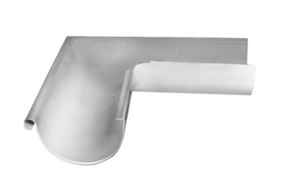 Угол желоба внешний GL PE 90 гр 125 мм RAL 9003 сигнальный белый