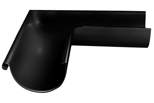 Угол желоба внешний GL PE Matt 90гр 125 мм RAL 9005 черный — 1