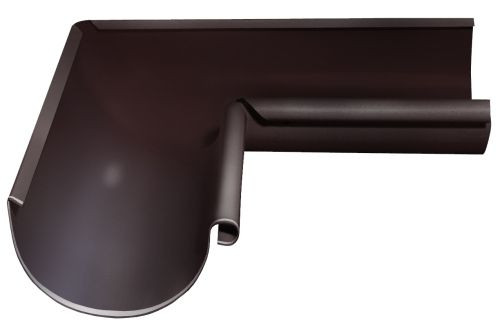 Угол желоба внутренний GL PE 90 гр 125 мм RAL 8017 шоколад — 1