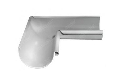 Угол желоба внутренний GL PE 90 гр 125 мм RAL 9003 сигнальный белый