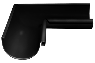 Угол желоба внутренний GL PE Matt 90 гр 125 мм RAL 9005 черный