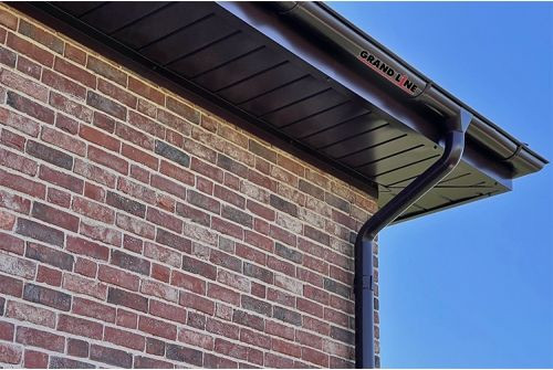 Угол желоба внешний GL PE 90 гр 125 мм RAL 8017 шоколад — 2