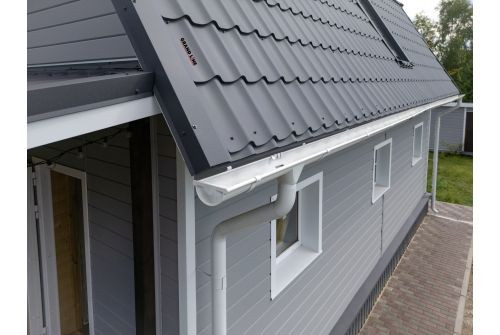 Металлочерепица Классик ("Classic") v01 0,5 Velur X RAL 7024 мокрый асфальт — 3