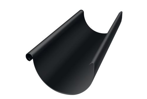 Желоб полукруглый GL PE Matt 125 мм 3 м RAL 9005 черный — 1